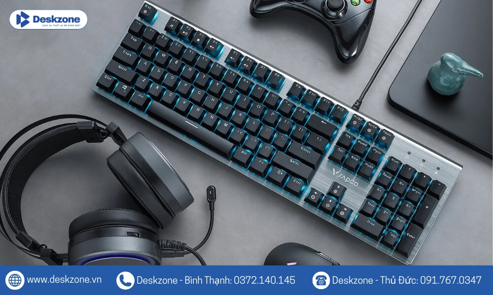 Bàn phím cơ Rapoo V530 được trang bị đèn LED, mang đến một trải nghiệm mới mẻ và sinh động