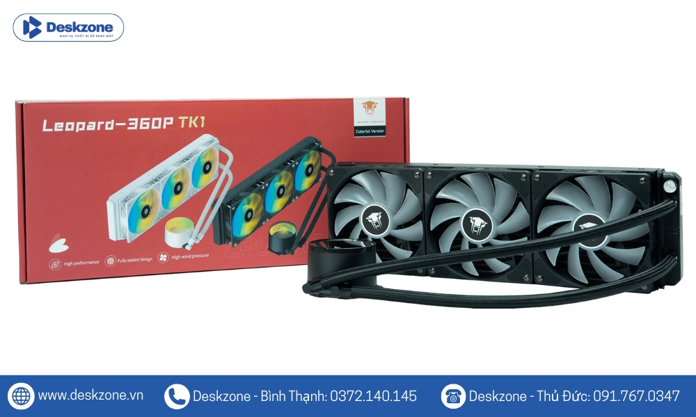 Tản nhiệt nước LeoPard TK1 360mm cung cấp hiệu suất làm mát xuất sắc trong những tình huống ép xung CPU, giúp tăng cường hiệu suất và ổn định cho các linh kiện khác trong hệ thống.